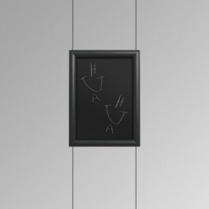 Black Snap Frame with Ceiling to Floor Chalkboard Hanging Kit