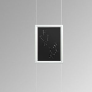 White Snap Frame with Ceiling to Floor Chalkboard Hanging Kit