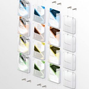 Brochure Holder with Cables (Wall Mounted)