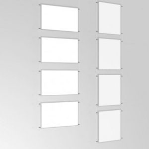 A3 Ceiling Mounted Transparent Cord Kit with Poster Pockets