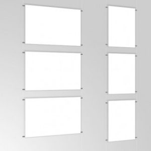 A2 Ceiling to Floor Transparent Cord Set with Poster Pockets