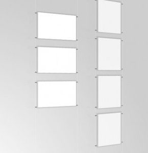 A4 Ceiling to Floor Transparent Cord Set with Poster Pockets