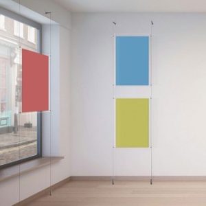 Wall to Floor Cable Displays, Hanging System