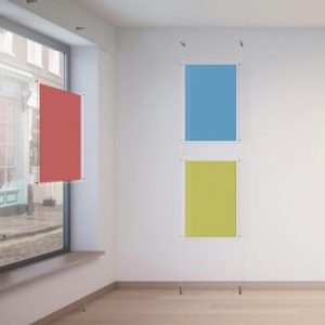 Wall to Floor Clear Cord Displays, Hanging System