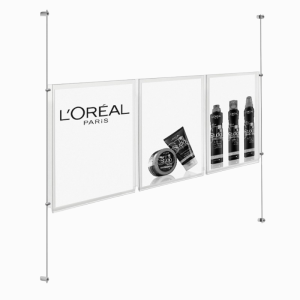 A4 Triple Acrylic Panel Wall-to-Wall Rod Set