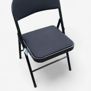 Black Padded Fabric Folding Chair