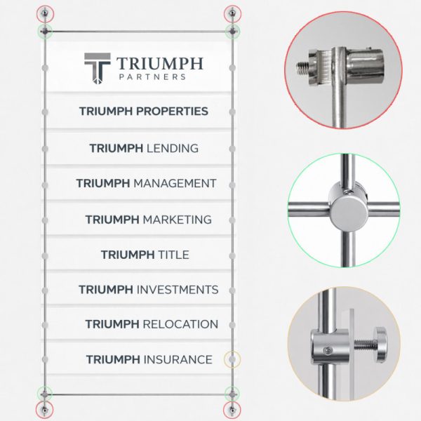 flush to wall rod display acrylic poster holders kit