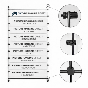 flush to wall suspended acrylic sign rod display kit