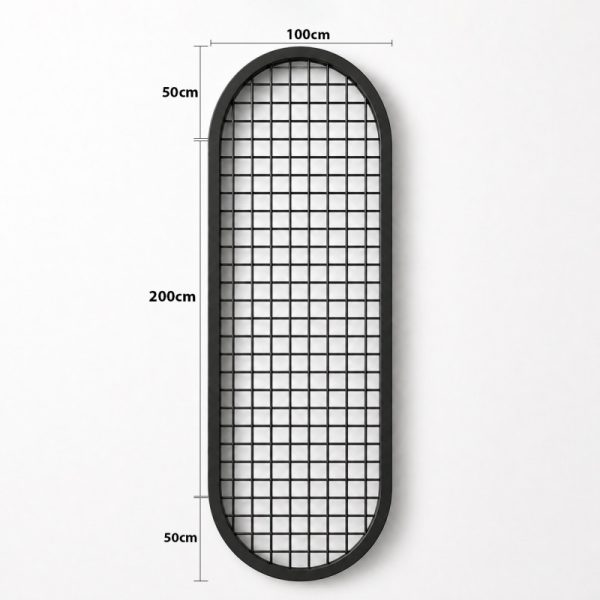oval mesh grid ceiling mounted metal display panel
