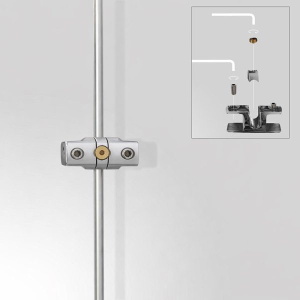 rod double panel support clamp 10mm vertical dual grip