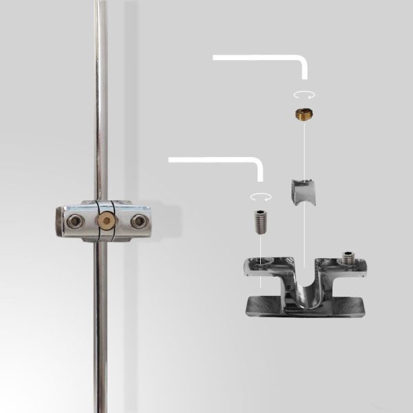 rod double panel support clamp 10mm vertical dual grip