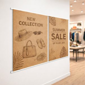 top bottom mdf board display rail