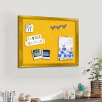 wooden framed felt pin board coloured