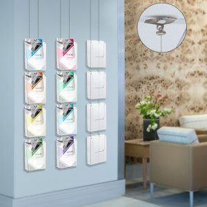 suspended twist ceiling brochure holder display kit