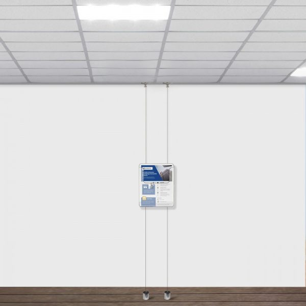 suspended twist ceiling to floor brochure holder display kit