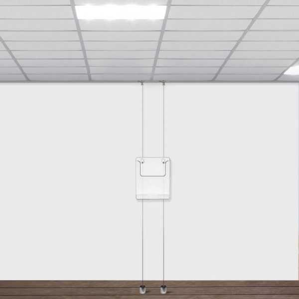 suspended twist ceiling to floor brochure holder display kit