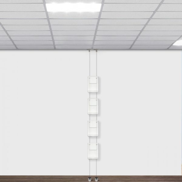 suspended twist ceiling to floor brochure holder display kit